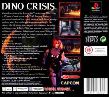 Dino Crisis (US) box cover back